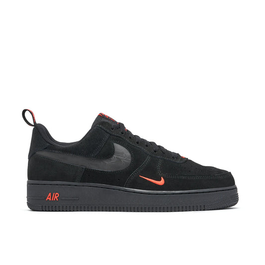 NIKE AIR FORCE 1 07 LV8 REFLECTIVE SWOOSH BLACK CRIMSON